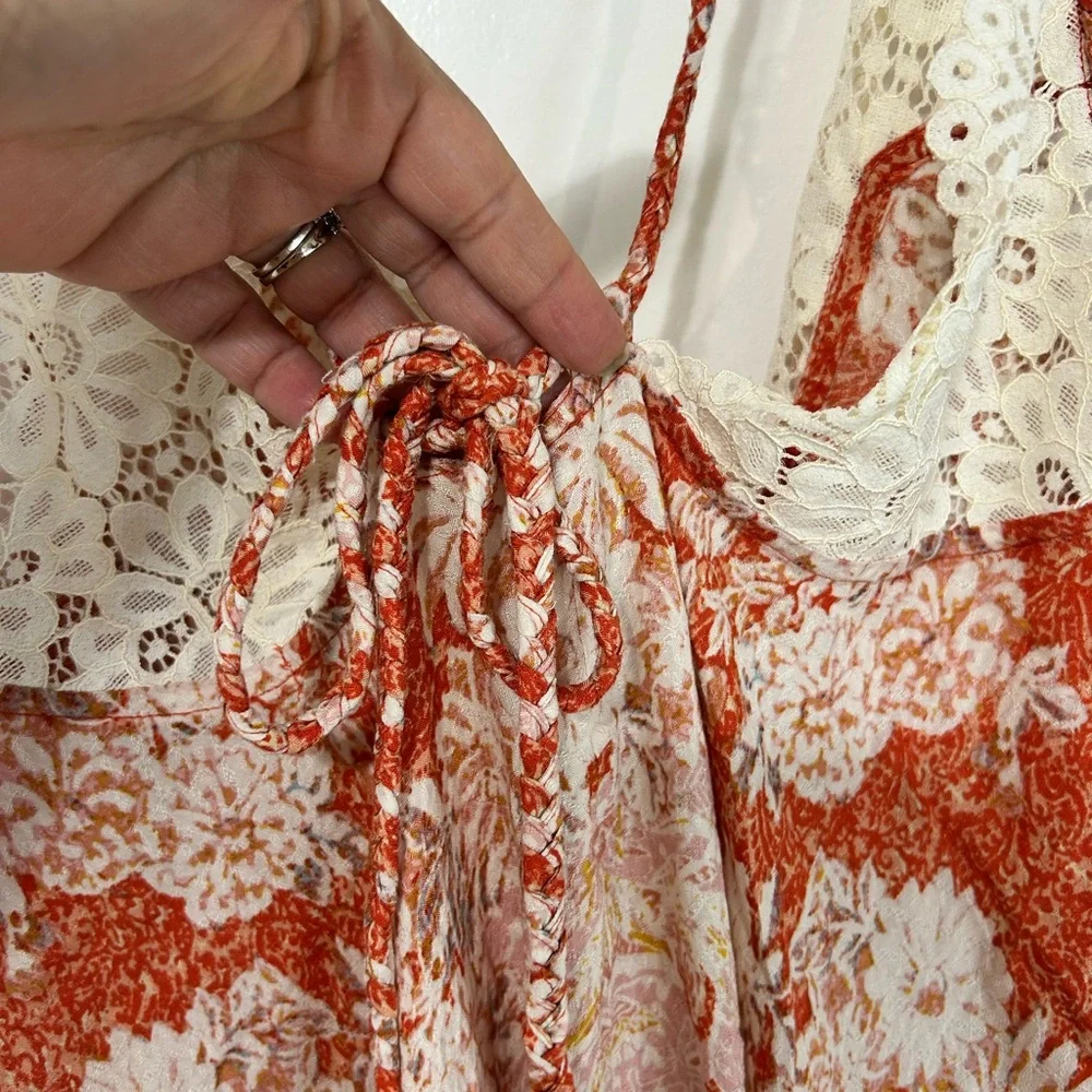 Free People Intimately Free Floral Morning Sun Lace-Trim Slip Mini Dress Size S - Picture 10 of 13